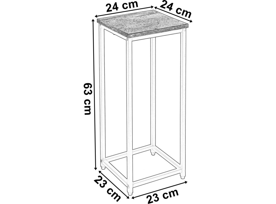 Květinový stojan ARBEN 60 cm dub / černý