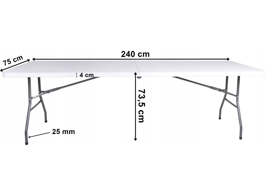 Skládací zahradní stůl IMPRO white 240 cm