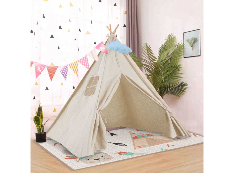 Dětský stan TEEPEE 100x100x120 cm - ecru