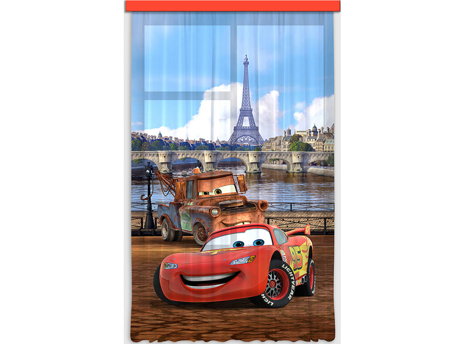 Dětský závěs DISNEY - Hrdinové Cars v Paříži - 140x245 cm