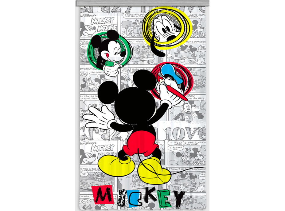 Dětský závěs DISNEY - Mickey kreslí - 140x245 cm