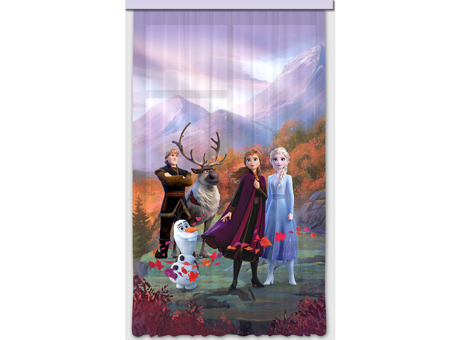 Dětský závěs DISNEY - FROZEN 2 - Elsa s přáteli na horské plošině - 140x245 cm