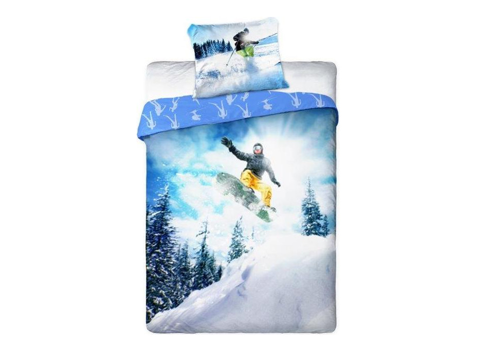 Bavlněné povlečení SPORT Snowboard - 160x200 cm + 70x80 cm