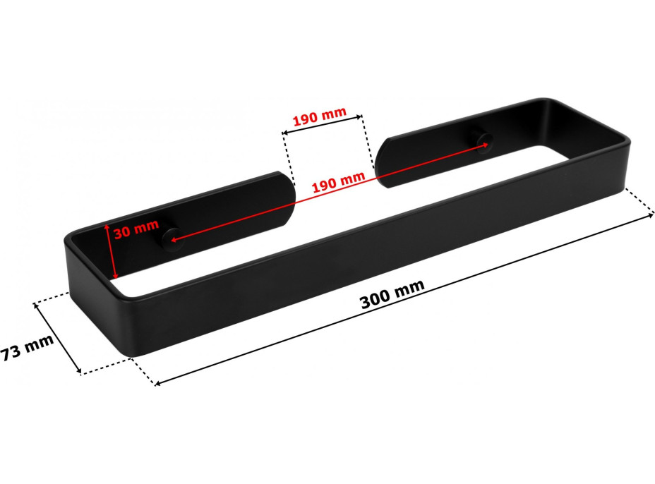 Černý loftový věšák Kasos 30 cm