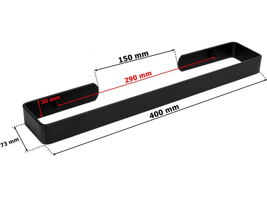 Černý loftový věšák Kasos 40 cm