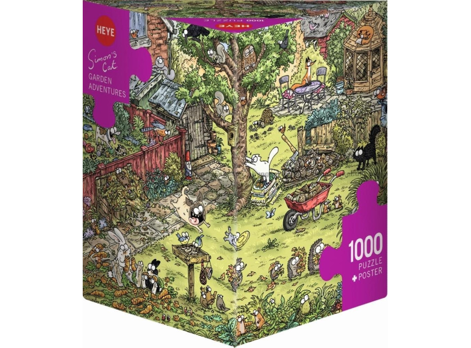 HEYE Puzzle Simon’s Cat: Dobrodružství na zahradě 1000 dílků