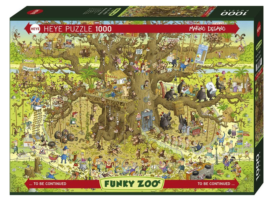 HEYE Puzzle Šílená ZOO: Opičí výběh 1000 dílků