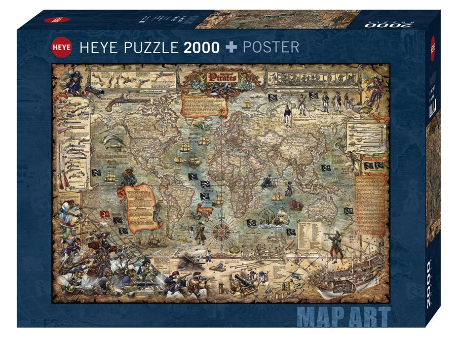 HEYE Puzzle Map Art: Svět pirátů 2000 dílků