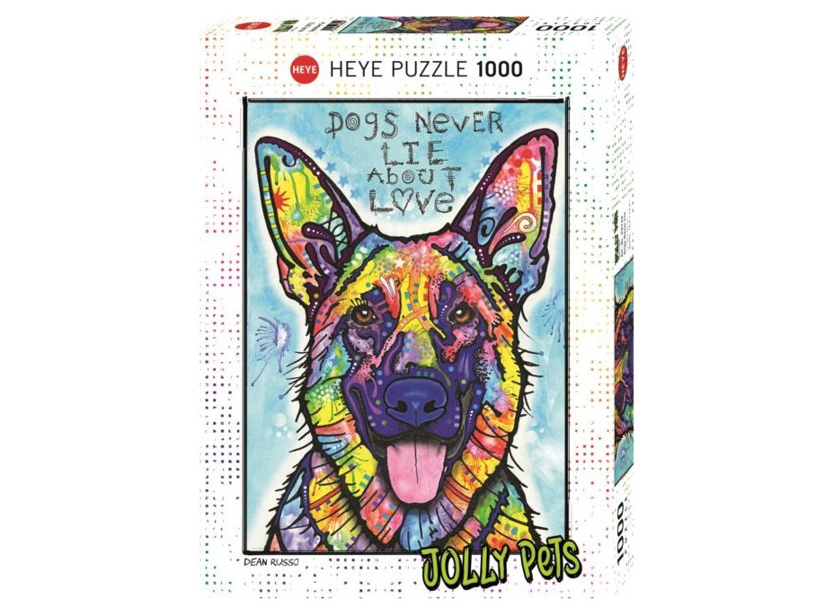 HEYE Puzzle Jolly Pets: Psi nikdy nelžou 1000 dílků