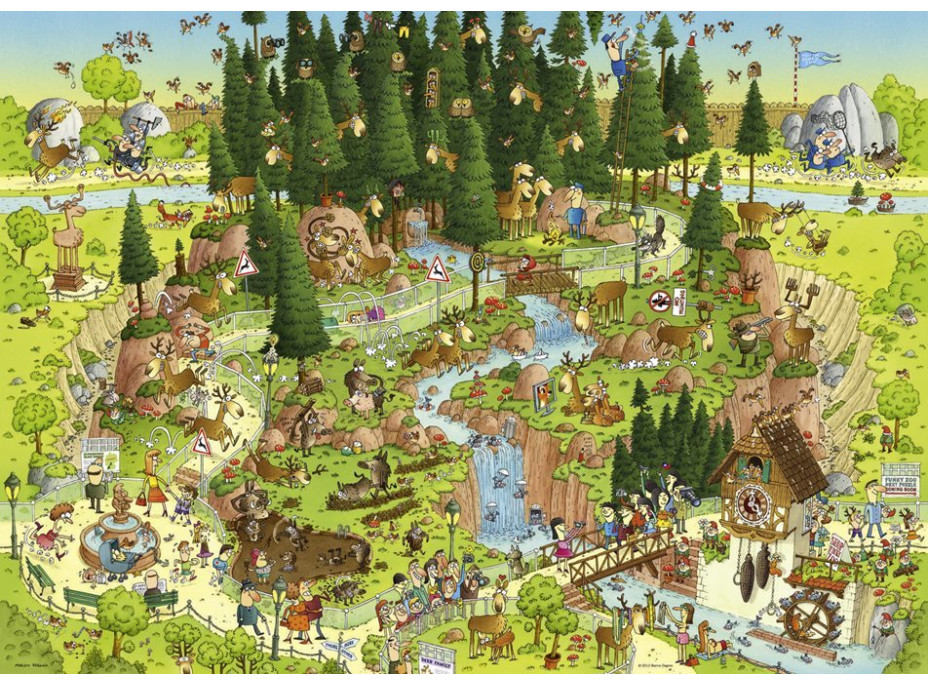 HEYE Puzzle Šílená ZOO: Expozice Černý les 1000 dílků