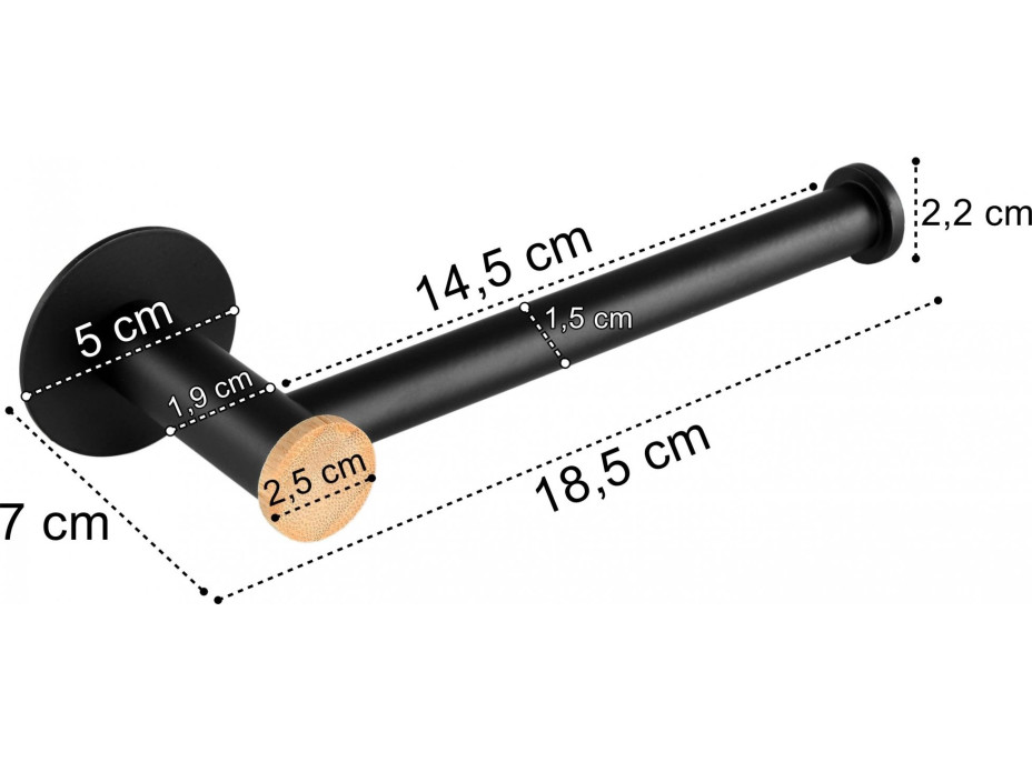 Držák na toaletní papír DINAR - černý