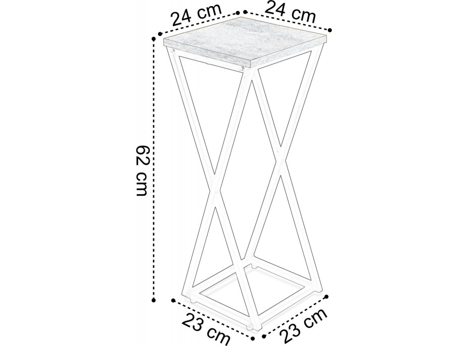 Stojan na květiny KONEL 62 cm dub / černý