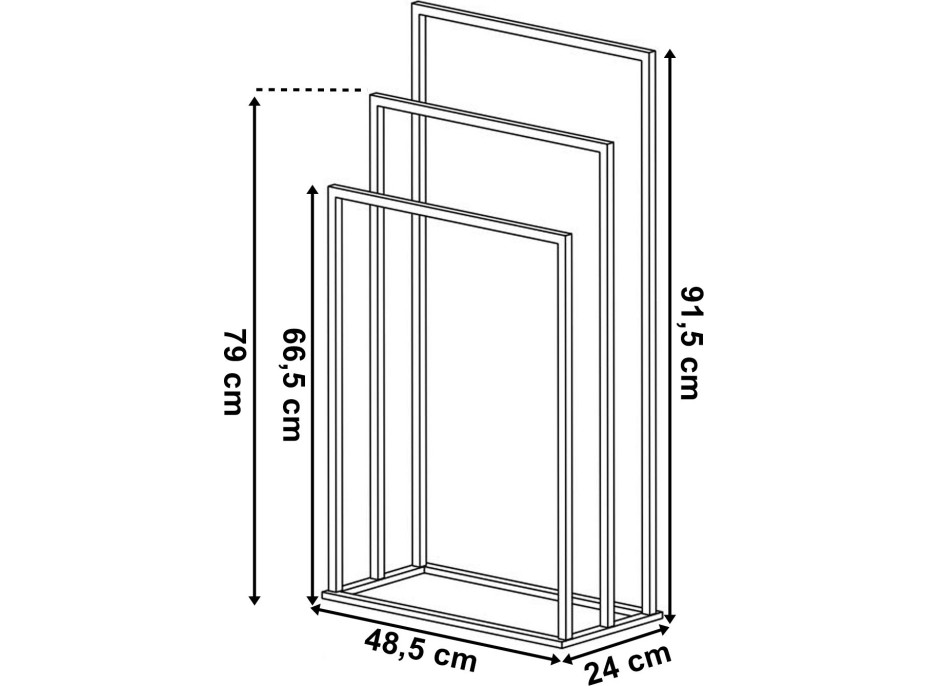 Bílý 3-úrovňový věšák na ručníky TIRE