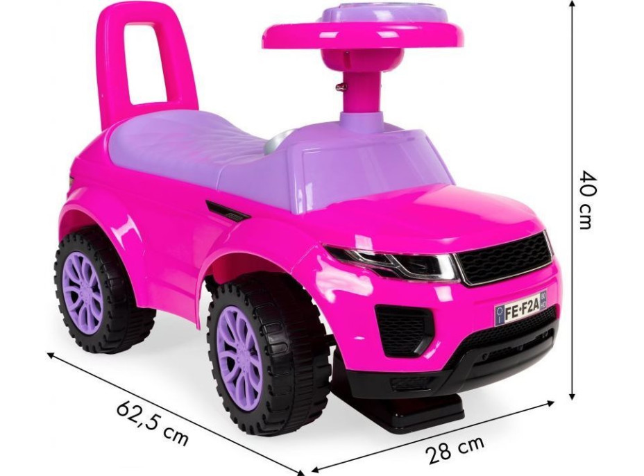 ECOTOYS Odrážedlo Auto s melodiemi růžové