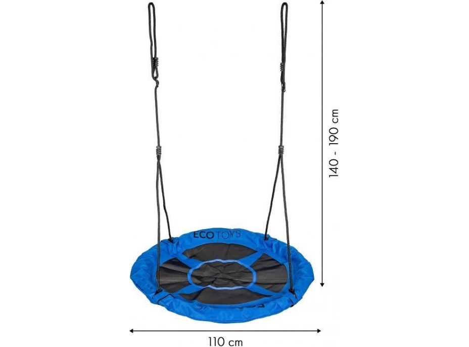 ECOTOYS Houpací kruh Čapí hnízdo (průměr 110cm) modrý