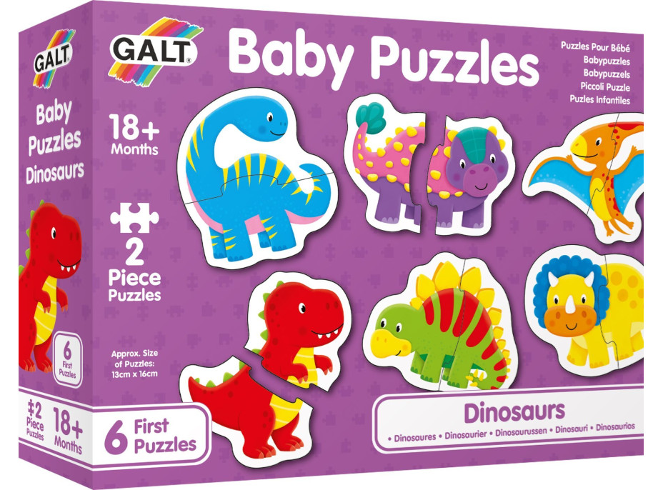 GALT Baby puzzle Dinosauři 6x2 dílky