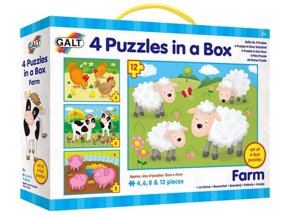 GALT Puzzle Domácí zvířátka 4v1 (4,6,8,12 dílků)