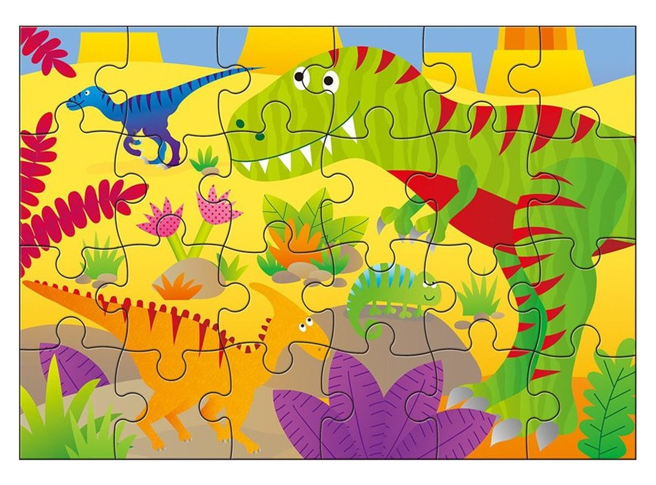 GALT Puzzle V zemi dinosaurů 4v1 (12,16,20,24 dílků)