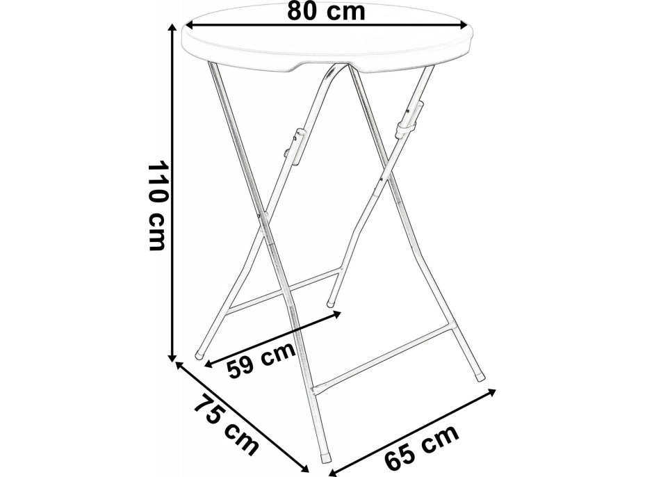 Bílý koktejlový stolek GALA 80 cm