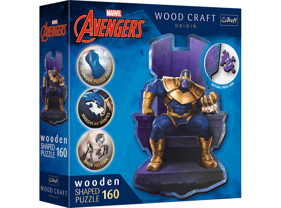 TREFL Wood Craft Origin puzzle Thanos na trůnu 160 dílků