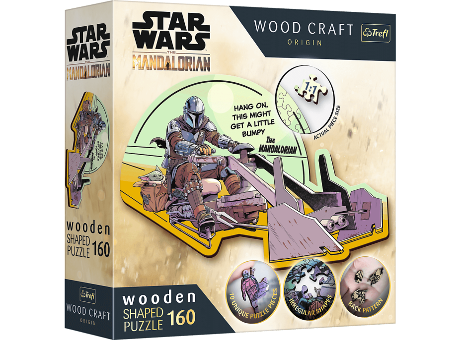 TREFL Wood Craft Origin puzzle The Mandalorian: Setkání 160 dílků