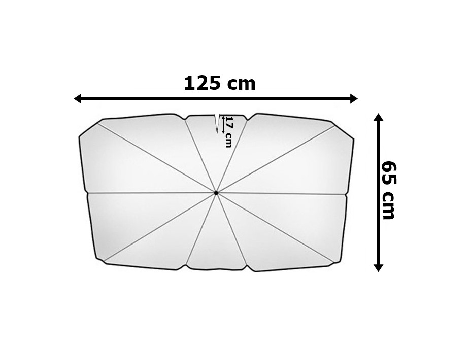 Sluneční clona na přední sklo UV HELIOS 125 x 62 cm