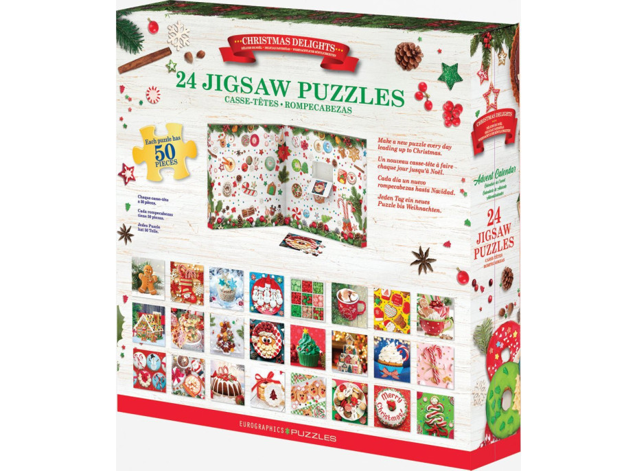 EUROGRAPHICS Puzzle Adventní kalendář: Vánoční dobroty 24x50 dílků