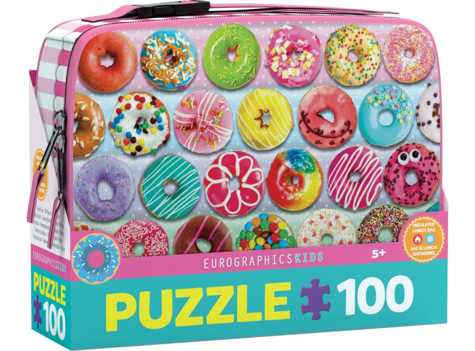 EUROGRAPHICS Puzzle ve svačinovém boxu Donuty 100 dílků