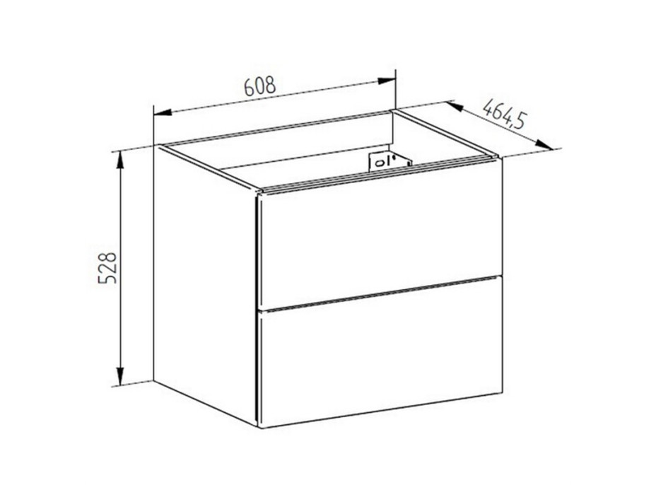 Koupelnová závěsná skříňka pod umyvadlo AIRA 61 cm