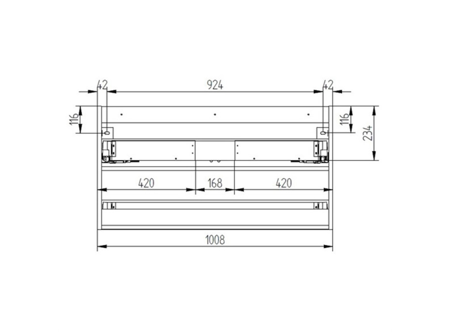 Koupelnová skříňka s keramickým umyvadlem AIRA 101 cm