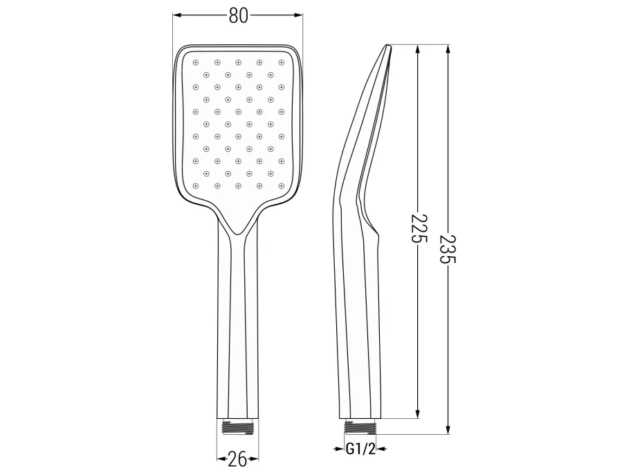 Ruční sprchová hlavice MEXEN R-62 - 1 funkce - 235x80 mm - černá, 79562-70