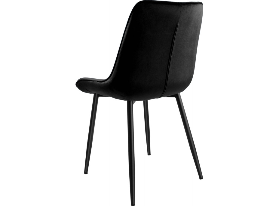 Sametová židle NORMAN - černá