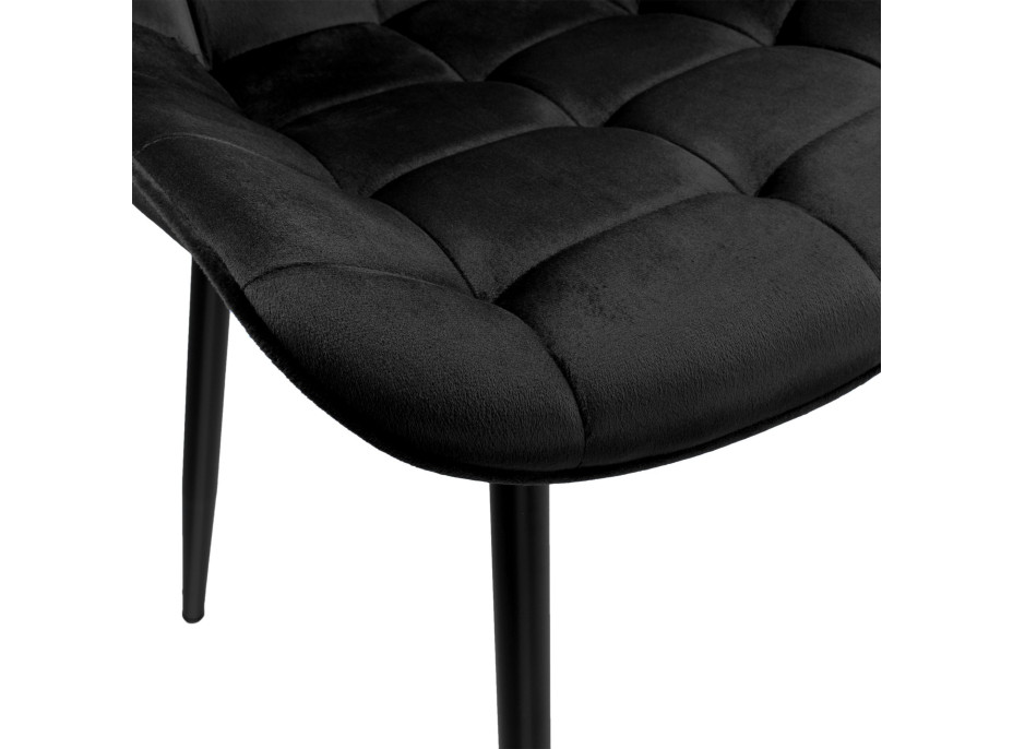 Sametová židle NORMAN - černá