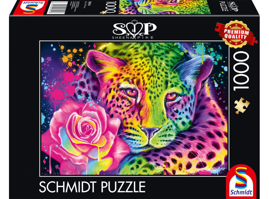 SCHMIDT Puzzle Neon: Leopard 1000 dílků