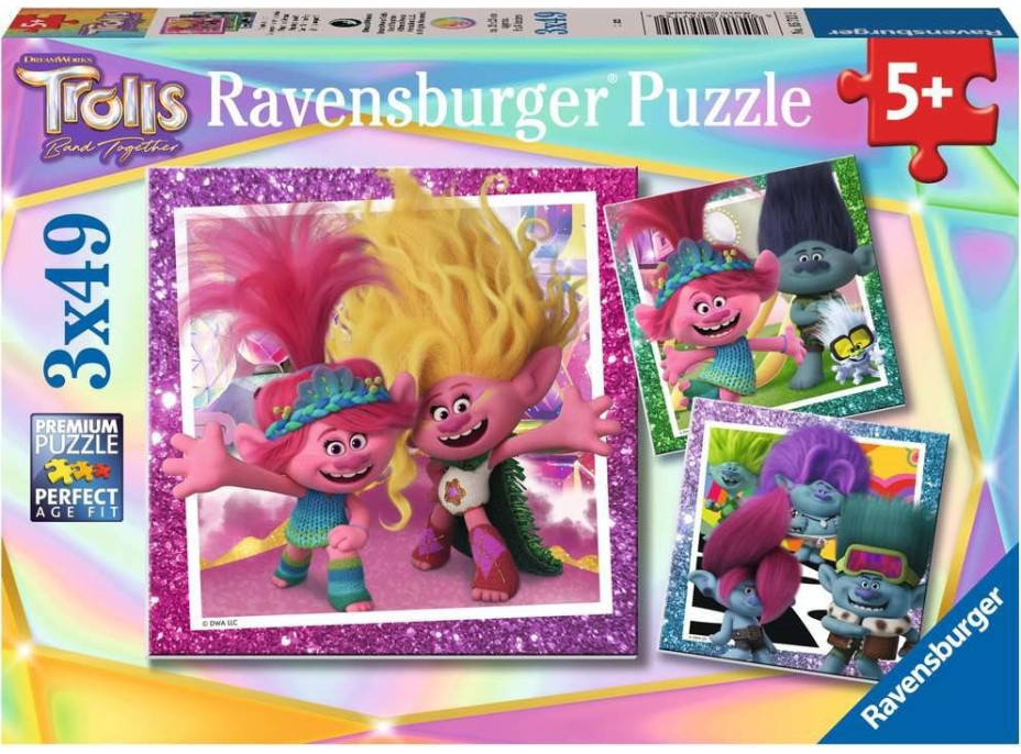 RAVENSBURGER Puzzle Trollové 3, 3x49 dílků