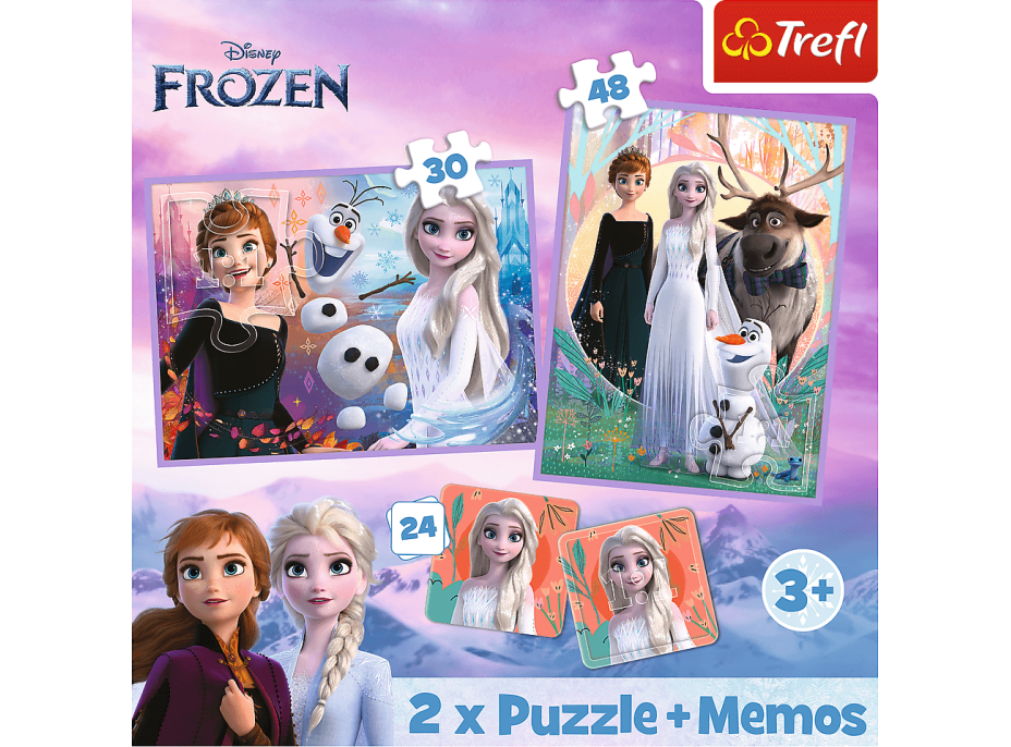 TREFL Sada 3v1 Ledové království 2 (2x puzzle + pexeso)