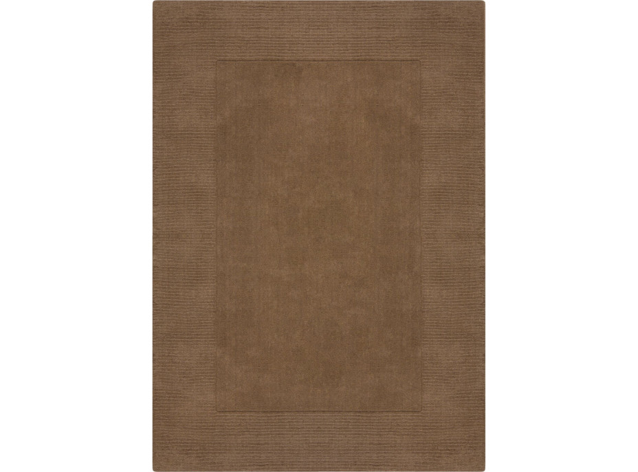 Kusový ručně tkaný koberec Tuscany Textured Wool Border Brown