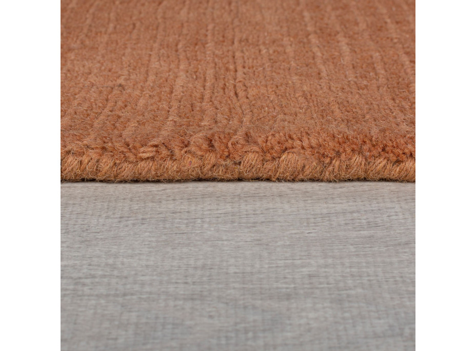 Kusový ručně tkaný koberec Tuscany Textured Wool Border Orange