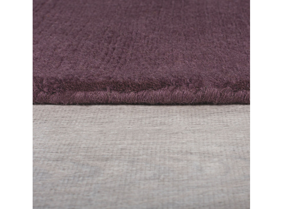 Kusový ručně tkaný koberec Tuscany Textured Wool Border Purple