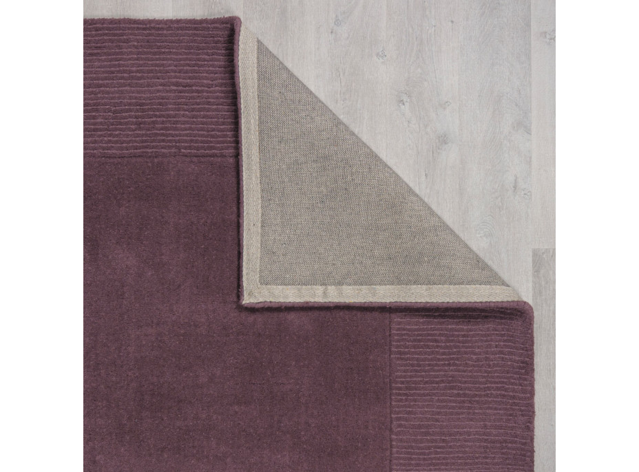 Kusový ručně tkaný koberec Tuscany Textured Wool Border Purple