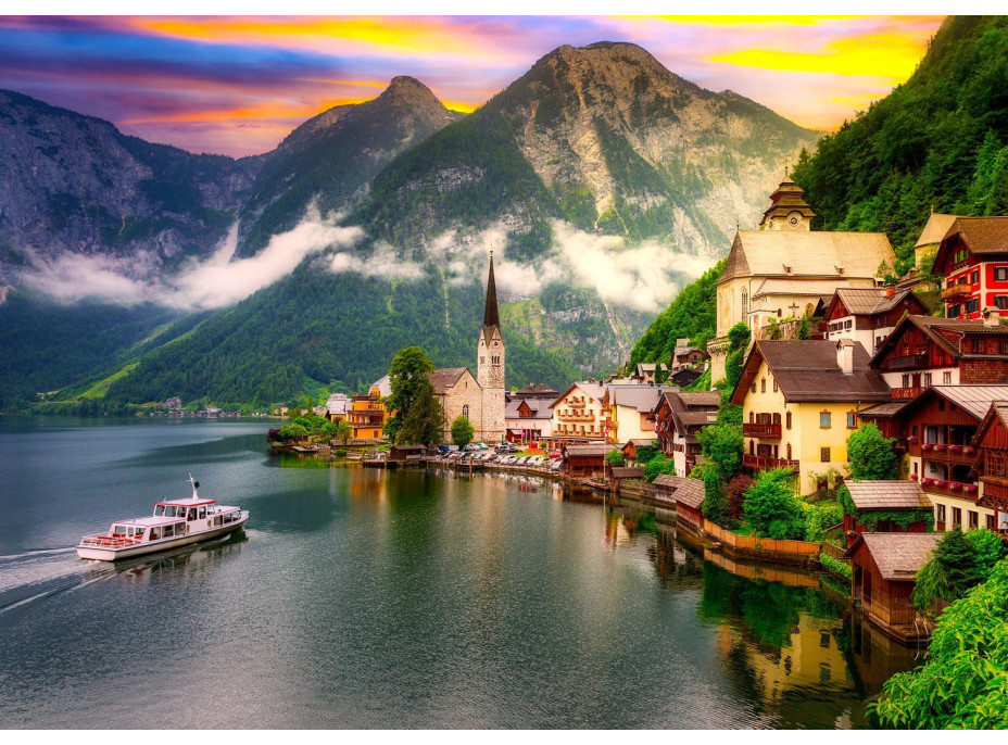 ENJOY Puzzle Hallstatt při západu slunce, Rakousko 1000 dílků