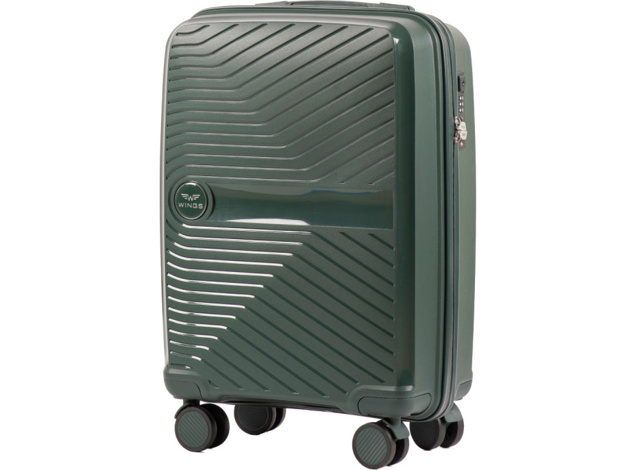 Moderní cestovní kufr DIMPLE - vel. S - tmavě zelený - TSA zámek