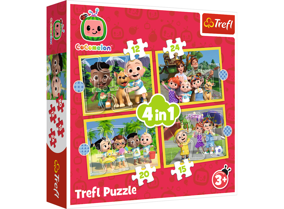 TREFL Puzzle Cocomelon: Seznamte se 4v1 (12, 15, 20, 24 dílků)