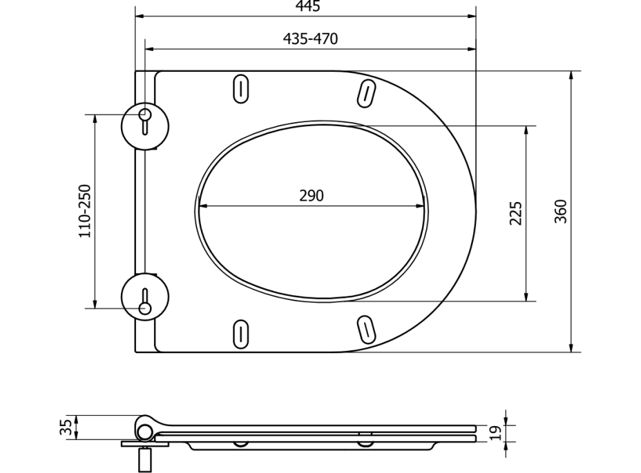 Duroplast WC sedátko MEXEN SlimBall - softclose - bílé, 39050100