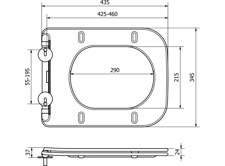 Duroplast WC sedátko MEXEN STELLA/MARGO - SlimPlus - softclose - bílé, 39090100