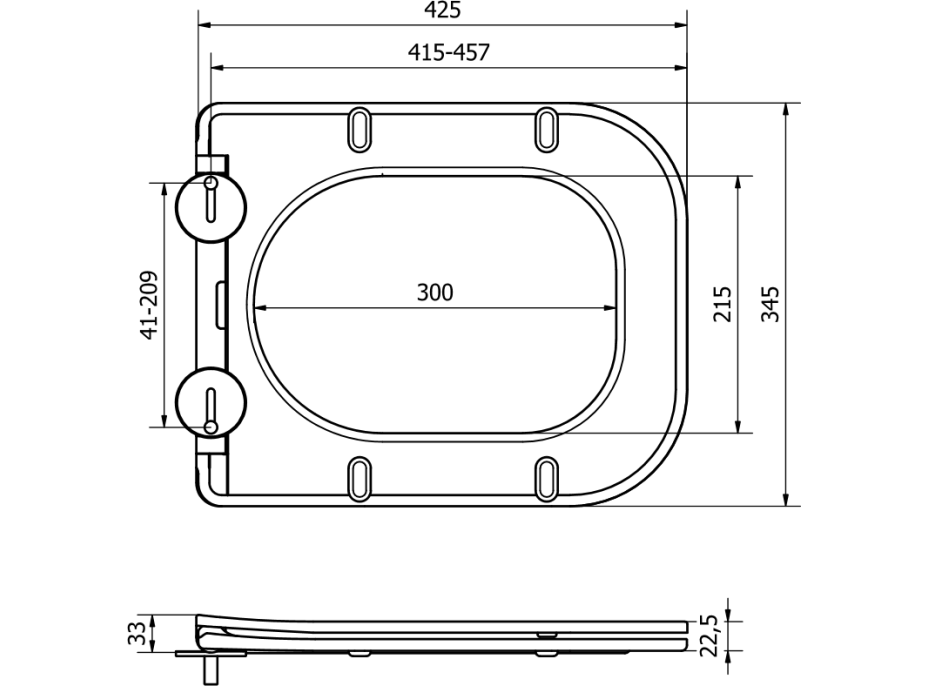 Duroplast WC sedátko MEXEN TEO - SlimUP - softclose - černé, 39060185