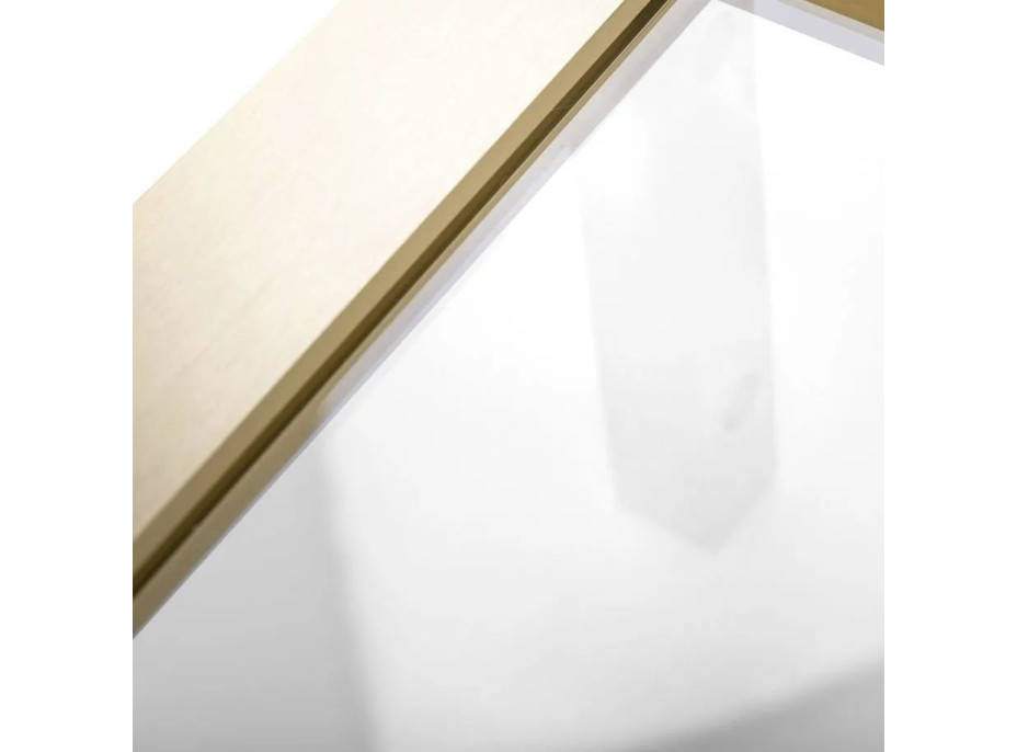 Koupelnová pevná zástěna Rea AERO 90 cm - broušená zlatá - čiré sklo