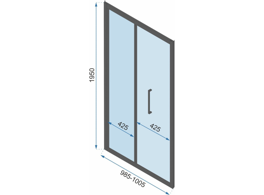 Sprchové dveře Rea RAPID Fold 100 cm - zlaté