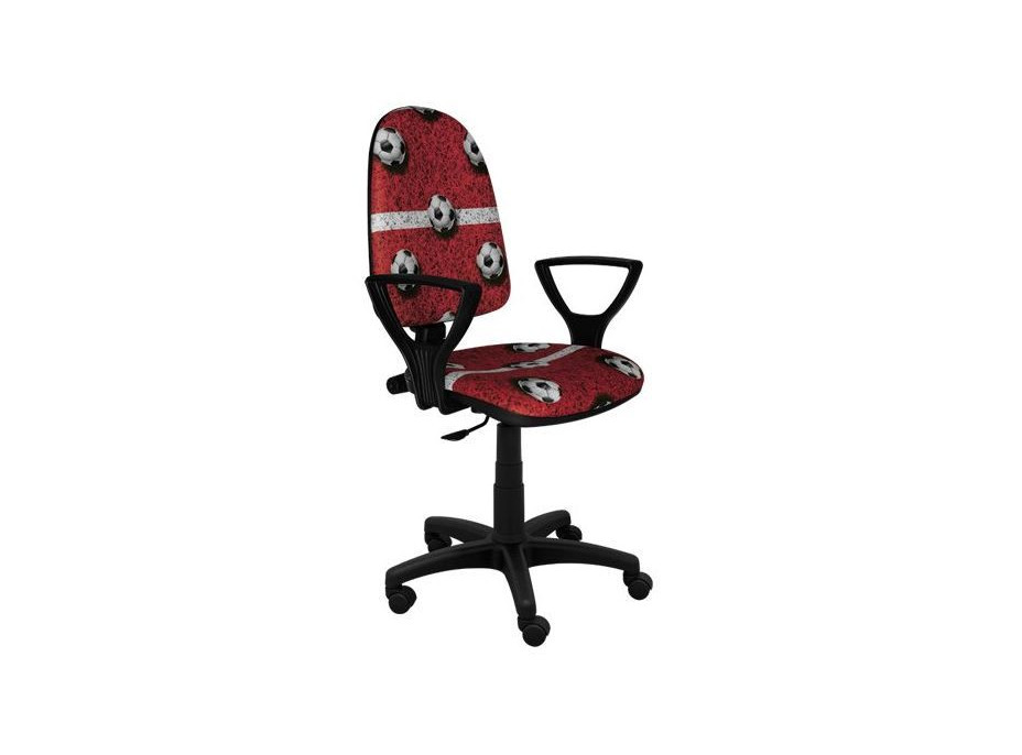 Dětská otočná židle BRANDON - FOTBAL červená