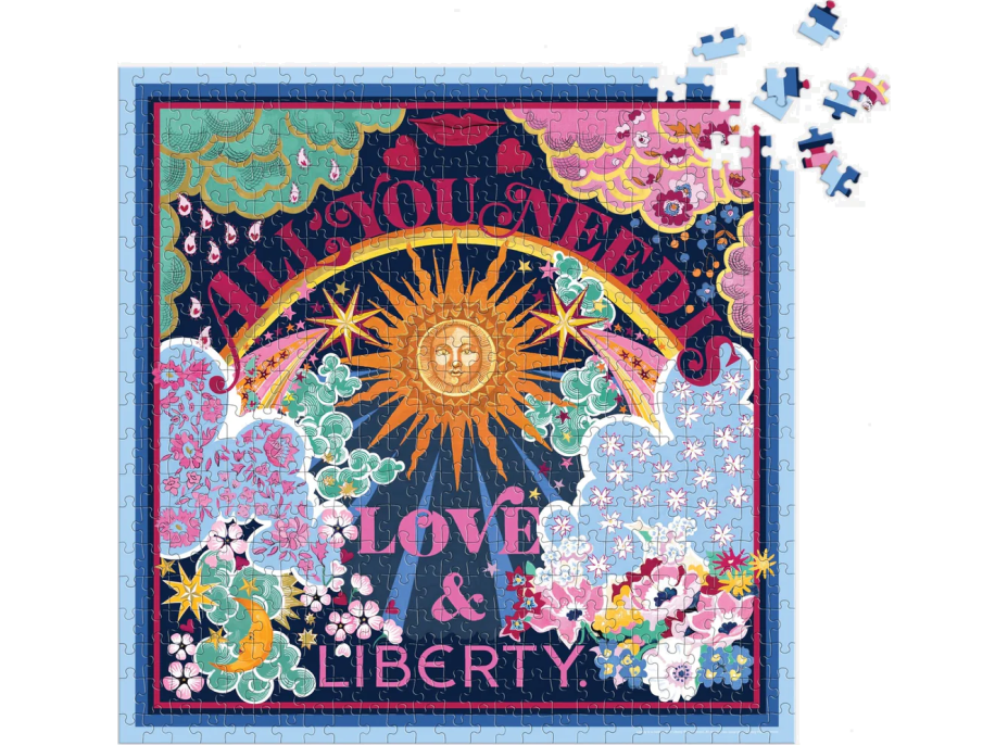 GALISON Čtvercové puzzle Liberty: Všechno, co potřebuješ, je láska a volnost 500 dílků